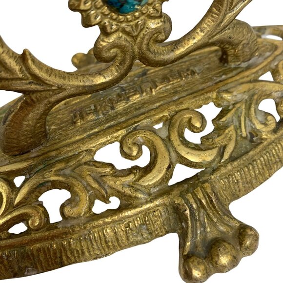 Brass Menorah Hanukkah Weinberg 10 Commandments Jewish Art Judaica 13.5"x10.5" - Picture 9 of 9